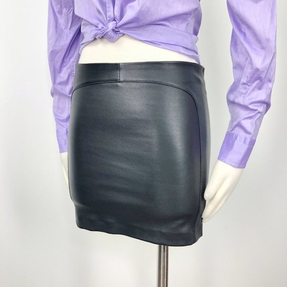 Monika Chiang SM Black Stretch Leather Mini Skirt - Picture 3 of 7